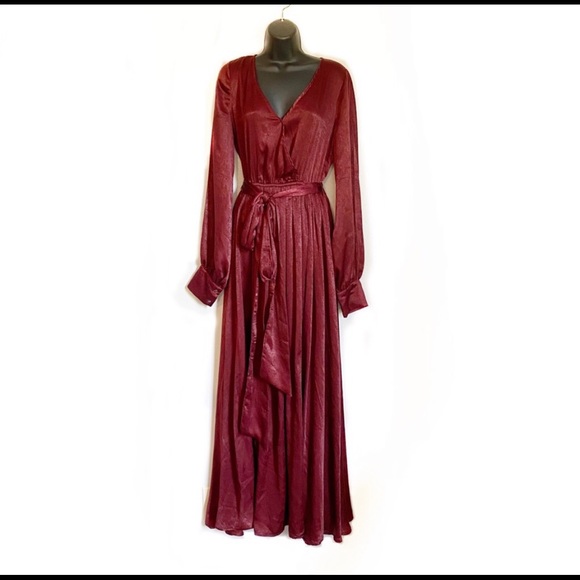 long sleeve maxi wrap dress